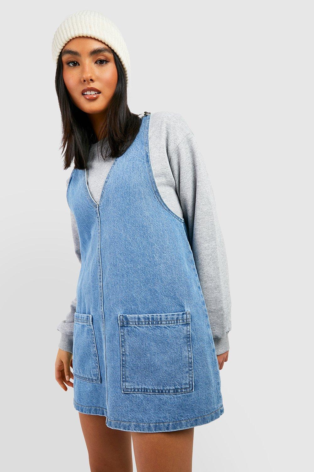 Boohoo sale denim pinafore